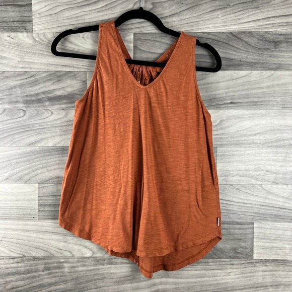 Eddie Bauer Tank Top Womens XS Orange Sleeveless Pullover Racerback V Neck Swing - Picture 1 of 8